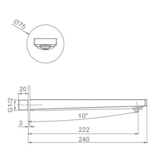 Излив встраиваемый Raglo R473.61.09 графит